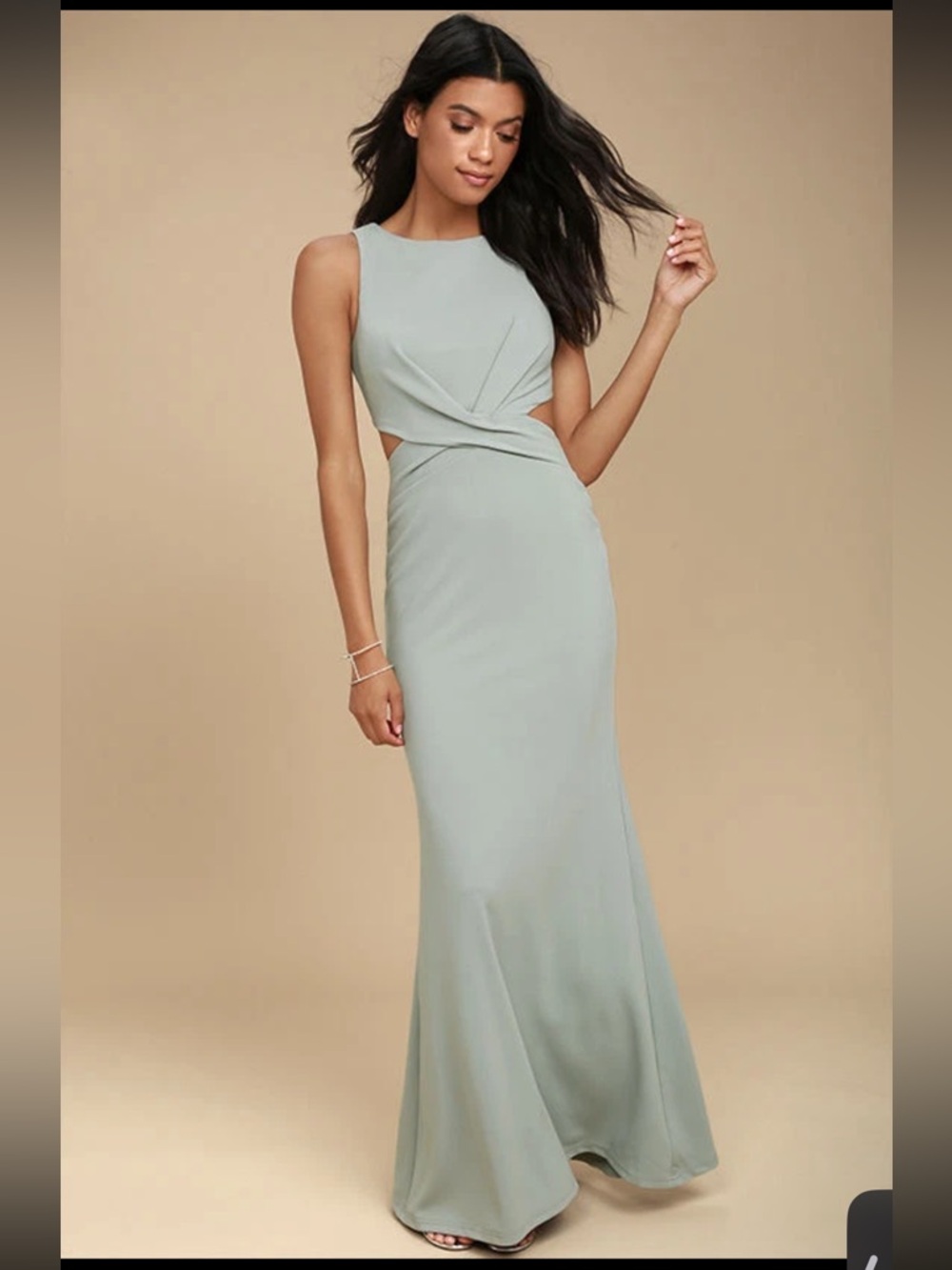 Trista Grey Cutout Maxi Dress